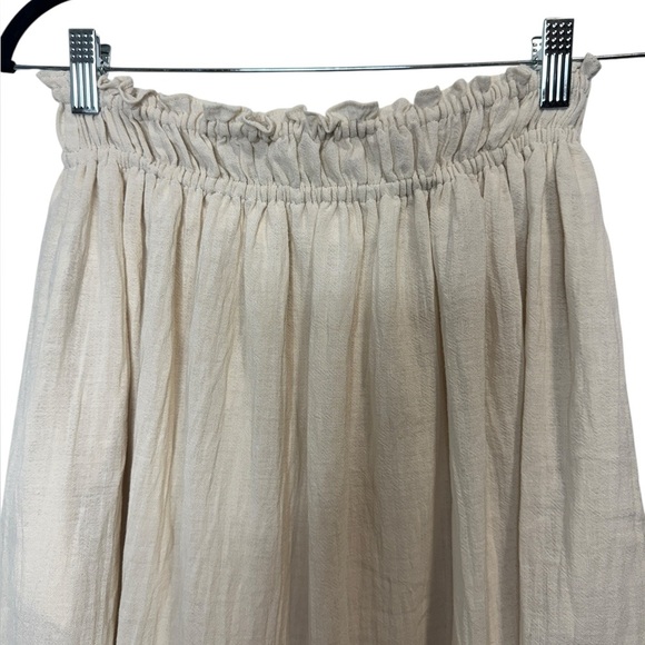 Max Studio Smocked Waist Midi Skirt Natural - Picture 3 of 9